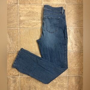NYDJ Marilyn Straight Leg Jeans Size 12 Blue Denim Stretch High Rise Classic Fit